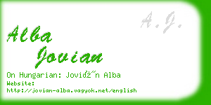 alba jovian business card